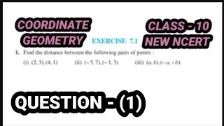 coordinate geometry class 10 exercise 71 l Q1 l class 10 exercise 71 lcoordinate geometry class 10 [upl. by Ydnir956]