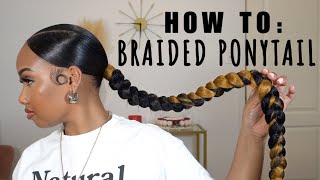 HOW TO LOW BRAIDED PONYTAIL  BEGINNER FRIENDLY BRAIDS [upl. by Adniles772]