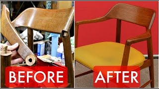 Refinish amp Repair a Mid Century Walnut Chair [upl. by Nossah10]