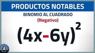 BINOMIO AL CUADRADO Negativo  PRODUCTOS NOTABLES [upl. by Tamer226]