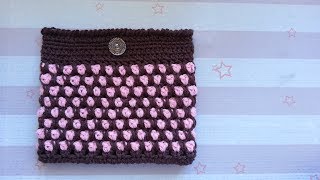 How to Crochet the MakeUp Bag using Moroccan Tile Stitch [upl. by Yeltsew]