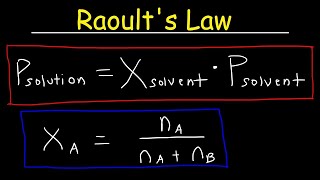 Raoults Law  How To Calculate The Vapor Pressure of a Solution [upl. by Elocyn185]