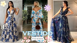 MODA  VESTIDOS LARGOS FLOREADOS Y ELEGANTES PARA FIESTA 🎉💐 [upl. by Dulcine]