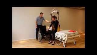 Guldmann Ceiling Hoist Rehab  From Bed To Wheelchair [upl. by Chill]