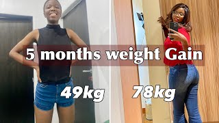 HOW I GAINED 30kg IN 5 MONTHS  How to gain weight fast for skinny women  My weight gain journey [upl. by Dorena208]