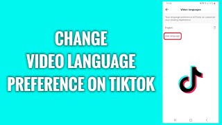 How To Change Video Language Preference On TikTok [upl. by Latsyk]