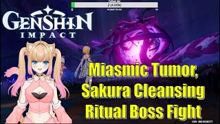 Miasmic Tumor Sakura Cleansing Ritual Boss Fight Milameowz  Genshin Impact [upl. by Blanch]