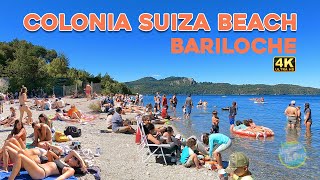 4K  Beach Walk COLONIA SUIZA BEACH in BARILOCHE January 2023 [upl. by Idissac73]