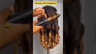 Hairstyle with straightener shorts hairstyle fashion beautiful [upl. by Jone328]