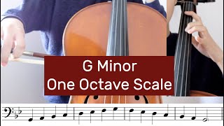 G Minor Scale Natural Harmonic Melodic Cello Tutorial [upl. by Pax]