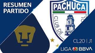 Resumen y Goles  Pumas vs Pachuca  Clausura 2020  Jornada 1  Liga BBVA MX [upl. by Yllib405]