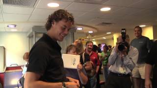 Bruins Goalie Tuukka Rask Visits DanaFarber Cancer Institute [upl. by Nesnaj]