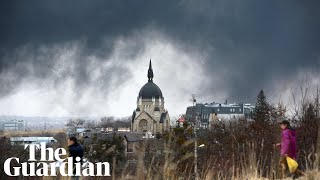 Air raid sirens stop concert in Lviv before city is struck by missiles [upl. by Denton]