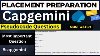 Capgemini Important Pseudocode Questions capgemini [upl. by Llyrpa]