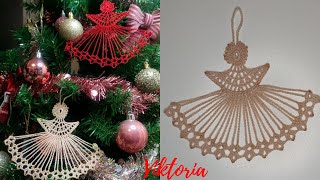 Angioletto decorativo alluncinetto per lAlbero di Natale [upl. by Audy]