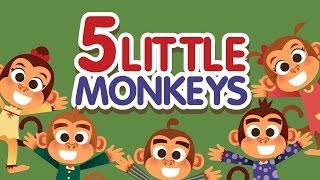 Five Little Monkeys Jumping on the Bed • Nursery Rhymes Song with Lyrics • Cartoon Kids Songs [upl. by Eohce939]