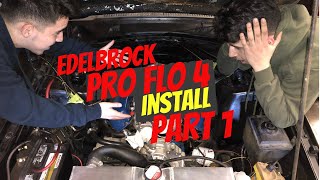 Edelbrock Pro Flo 4 EFI Install 1971 Ford Maverick Part 1 [upl. by Eirac]