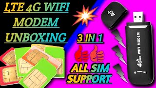 LTE 4G WIFI MODEM UNBOXINGALL SIM SUPPORTONE OF THE BEST DONGLE [upl. by Anitaf972]