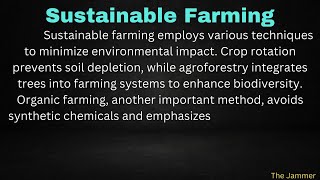 Essay On Sustainable Farming In English [upl. by Wallach]