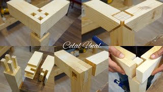 Woodworking  Wood joint techniques  Wooden corner joints  Ahsap birlestirme teknikleri [upl. by Artekal]