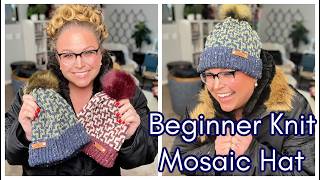 Mosaic Knit Hat  Free Pattern and Video Tutorial  First Fall Weekends MakeAlong [upl. by Tnafni864]