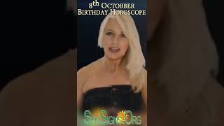 8th October Birthday Horoscope ♎️ Born On October 8  Happy Birthday  SunSignsOrg  shorts [upl. by Karlotte]