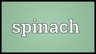 Spinach Meaning [upl. by Bethina]