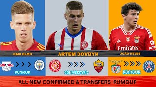 NEW CONFIRMED TRANSFERS amp RUMOURS 🤪🔥 FT Olmo Xavi Simons Artem Dovbyk [upl. by Airednaxela]