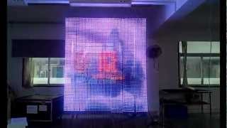 Transparent Dual Side LED Mesh Net Screen media display [upl. by Gelya]