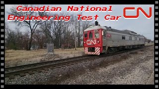 12523 Canadian National Engineering Test Car amp Trains railfanning [upl. by Aleb]