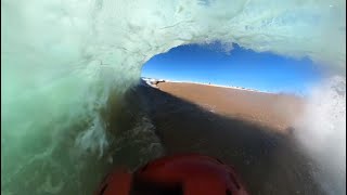 MAKEABLE DRY SHOREBREAK With Kris Espinoza  Newport Wedge California surf bodyboarding asmr [upl. by Allin]