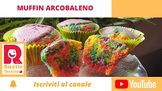 Muffin arcobaleno Arlecchino  Ricette Testate [upl. by Orlan]