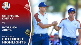 SchefflerKoepka vs HovlandÅberg Extended Highlights  2023 Ryder Cup [upl. by Yaron]