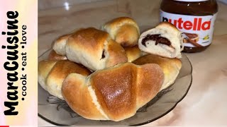 🥐 Un aluat mai pufos nu exista Cornuri cu nutellaCROISSANTS WITH NUTELLA 193  MaraCuisine [upl. by Rana]