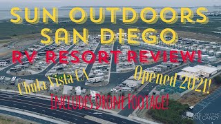 Sun Outdoors San Diego RV Resort REVIEW Chula Vista  DRONE Footage rvtravel [upl. by Edie]