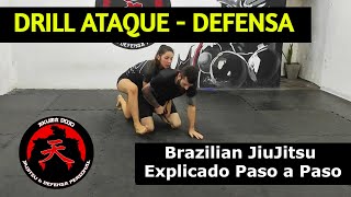 DRILL ATAQUE  DEFENSA explicado BJJ [upl. by Annnora]