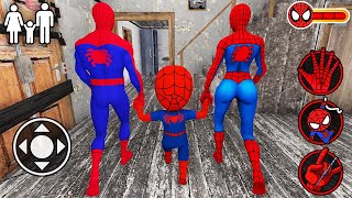 Playing as SpiderMan Family in Granny House [upl. by Lemmy32]