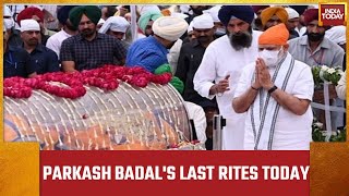 Parkash Badals Last Rites Today PM Modi Pays Homage In Chandigarh [upl. by Stets796]