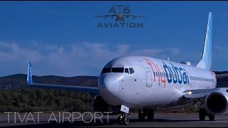 flydubai Boeing 7378KN A6FDR Landing  Tivat Airport [upl. by Bausch564]