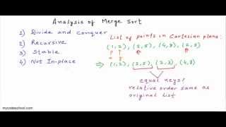 Analysis of Merge sort algorithm [upl. by Simmonds]