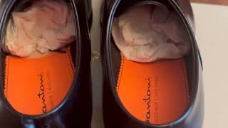 SANTONI OXFORD BLACK DRESS SHOES [upl. by Acinomad]