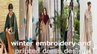 winter embroidery and printed dress design Beautiful dress design❤dress design style [upl. by Neyud]