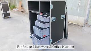 Icebox Microwave oven Coffee Cart Workstation Flight Case [upl. by Eolhc]