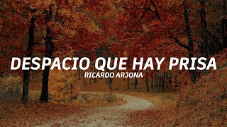 Despacio Que Vas Prisa  Ricardo arjona LetraLyrics Seco [upl. by Rednazxela202]