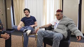 Sfera Ebbasta ascolta la sua stessa canzone durante un intervista [upl. by Yorgos]