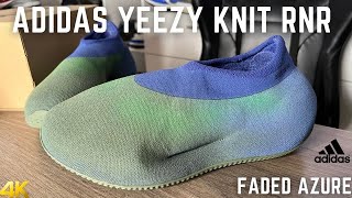 Adidas Yeezy Knit RNR Faded Azure On Feet Review [upl. by Judas]