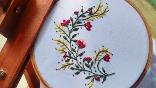 One Side Hand Embroidery Designहाथ की आसान कढ़ाईIra Creations 786 [upl. by Ayekat]