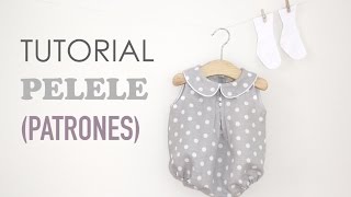 Tutorial y patrones Pelele de lunares para bebe DIY [upl. by Avilo657]