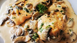 Kuřecí prsa na žampiónech se smetanovou omačkouChicken breast on mushrooms with cream sauce [upl. by Yrrak]