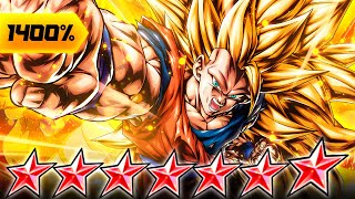 Dragon Ball Legends ZENKAI 7 1400 14 STAR LF SSJ3 DRAGON FIST GOKU STILL A 1 SHOT GOD [upl. by Jard]